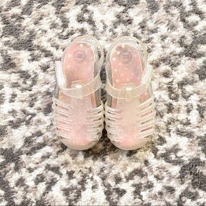 Little girls glitter strapless sandals